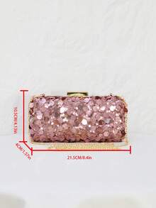 新款亮片晚宴包串珠复古闪亮派对包晚礼服手拿包欧美时尚包高端手拿包，旅行晚宴、派对、情人节礼物首选。 - 粉色 - 查看 2