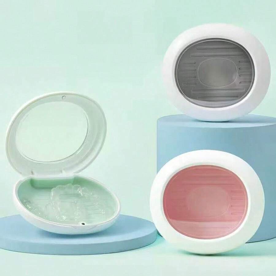 1 pieza Estuche transparente para retenedor - Caja de almacenamiento Invisalign transpirable con almohadilla de silicona antideslizante, incluye gancho de extracción + cepillo de limpieza, portátil y fácil de limpiar para retenedor ortodóntico (varios colores disponibles) - Multicolor - Ver 1