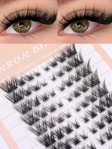 80pcs Anime Style False Eyelashes, D-Curl Flirty Fox Eyes Lashes, Natural & Soft, Suitable For Daily, Party, Music Festival, Cat Eye Fairy Makeup, Charming Lash Clusters, False Lash Clusters, Individual False Lashes - D - 查看 6