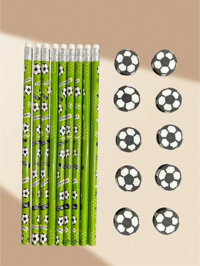 Bộ 2 món: 1 cục tẩy hình quả bóng đá + 1 bút chì hình quả bóng đá; Bộ 6 món: 3 cục tẩy hình quả bóng đá + 3 bút chì hình quả bóng đá; Cục tẩy hình quả bóng đá kèm bút chì hình quả bóng đá HB, thích hợp để viết, vẽ, làm quà tặng, phần thưởng cho học sinh, quà tặng trong các bữa tiệc, v.v.
