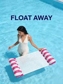 1 pieza Hamaca inflable de agua, flotador de verano para adultos para piscina y playa, para uso en fiestas, regalo de verano perfecto, silla flotante de piscina, flotador inflable de piscina, esencial de playa, flotador de piscina - Multicolor - Ver 6