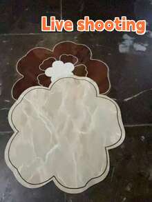 1pc Spring/Summer New Arrival, Absorbent Diatomite Mat, Luxury Faux Marble Floral Pattern Bath Mat, Bathroom Rug, Doormat, Small Carpet, Washable Carpet For Home Decor, Bedroom, Outdoor Use - Multicolor - View 7