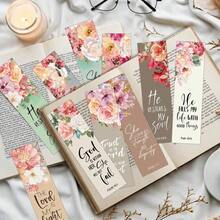 30pcs Inspirational Floral Bible Verse Bookmarks - Scripture Quote Bookmarks, Reading Decor Message Cards, Religious Encouragement Gifts, Suitable For Readers, Men And Women - 多色的 - 查看 4
