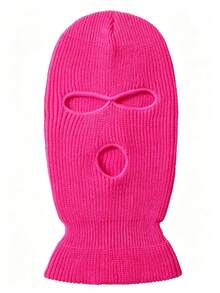 1 Ski Mask For Men And Women, Y2K Style, Candy Color, Thickened Three-Hole Hat, Balaclava, Face Mask, Outdoor Casual, Versatile, Winter Warm, Cold Hat, Suitable For Daily Commuting - Solid Color - View 2