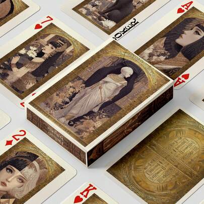 YFOPEN Egyptian Themed Playing Cards, Explore The Secrets Of Ancient Egypt, Each Illustration Unique, International Standard Size 88*63MM, Creative Cards, Party Board Games, Tabletop Games, Distinctive Illustrations, Durable Material, Category: Standard Poker Deck