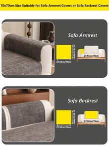 1 tấm bọc ghế sofa chống trượt bằng vải chenille, thân thiện với thú cưng, có thể giặt được. - Màu xám đen - Xem 13