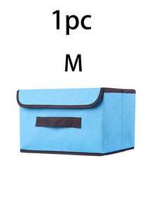 1/2pcs Foldable Fabric Storage Box With Lid Dust-Proof Storage Bin Large Capacity Clothes Organizer Box Stackable Wardrobe Organizer Box Seasonal Clothes Underwear Socks Toys Miscellaneous Items Sorting Storage Box Bedroom Wardrobe Dormitory Home Storage Basket. One Foldable Stackable Large Capacity Bedroom Kitchen Toy Storage Basket - Multicolor - View 37