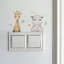 BRUP Bộ 1/2/6/9 tranh dán tường phòng trẻ em – Hình động vật vui nhộn (Ngựa vằn, Sư tử, Hổ, Gấu trúc, Hươu cao cổ, Voi) – Hình dán hoạt hình có thể tháo rời cho phòng trẻ sơ sinh, phòng ngủ, phòng chơi – Tranh dán tường giáo dục dễ thương - Nhiều màu - Xem 10