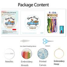 INS Style Embroidery DIY Kit, Multiple Themes Available Such As Clothing Workshop, Cafe, Farm, Etc. Includes Embroidery Hoop, 3D Embroidery Home Decor Accents - Multicolor - View 15