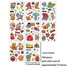 100/200pcs Vintage/Cartoon Pattern Creative Sticker Pack, Suitable For Decorating Tablets, Luggage, Bicycles, Skateboards, Laptops, Phones, Cups, DIY Gifts - Multicolor - View 10