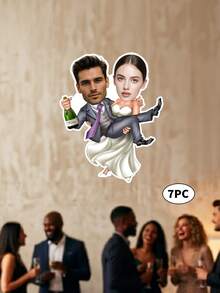 7 buah Banner Pernikahan Foto Kustom, Banner Pengantin Lucu yang Dipersonalisasi, Garland Foto Pernikahan yang Dipersonalisasi, Dekorasi Pesta Pasangan Kustom, Banner Pernikahan Kustom Dekorasi Gantung Pengantin Lucu - MultiWarna - View 10
