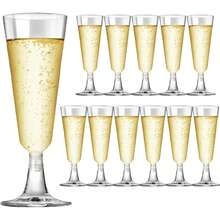 Bộ 10/25/50 ly sâm panh trong suốt tái sử dụng, ly cocktail nhựa 150ml thích hợp cho các bữa tiệc, đám cưới và các lễ kỷ niệm lớn. - Xem 6