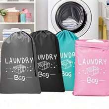 Túi đựng quần áo bẩn du lịch cỡ lớn có dây rút, bền chắc, dùng để đựng quần áo bẩn, dễ lắp đặt, vật dụng thiết yếu khi đi du lịch, có 4 màu, họa tiết trong suốt, khóa dây rút, được làm từ vải polyester chất lượng cao chống rách, có thể gấp gọn, thích hợp cho du lịch, ký túc xá, du thuyền và có thể dùng làm túi đựng quần áo bẩn hoặc túi đựng đồ. - Không bắt buộc - Xem 7