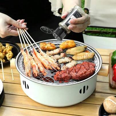 Mini Charcoal Barbecue Grill For Home Outdoor Camping Beach Picnic BBQ Grill Barbecue Stove, Multifunctional Charcoal BBQ Stove