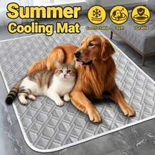 Extra Large Cat & Dog Cooling Mat! Washable Large Dog Cooling Bed + Cat Cooling Mat, Suitable For Extra Large Pets, All Season Use, Warm In Winter & Cool In Summer, Cat & Dog Bedding, Suitable For All Pet Sizes, 5 Sizes Available - Grey - View 9