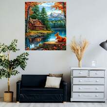 1 pieza Kit de Pintura de Diamantes 5D DIY 15.75x27.56 pulgadas, Arte con Diamantes Redondos Completos, Kit de Bordado de Diamantes, Decoración Manual para Pared de Hogar u Oficina - Enmarcado - Ver 5