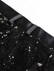 Men's Glamorous Sequin Pants, Suitable For Banquet, Performance, Nightclub - Black - View 7