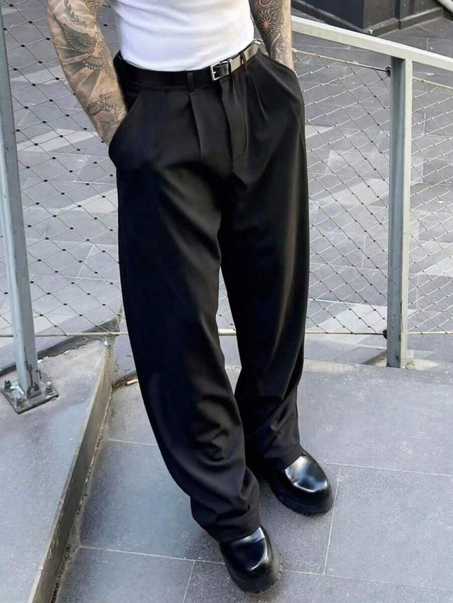 男士休闲商务正装裤，百搭简约 - 黑色 - 查看 1