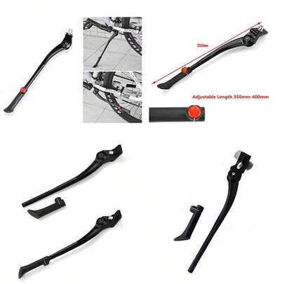 BlueSunshine Center Mount Bicycle Kickstand Adjustable Aluminum Alloy Bike Stand Fits For 24-28 Inch Bicycles Black