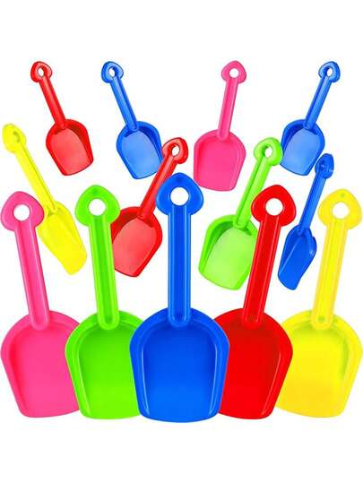 10pcs/5pcs/1pc Multi-Color Mini Plastic Shovel Set, Colorful Beach Shovel And Gardening Trowel, Suitable For Gardening, Kitchen, Litter Box, Soil Shoveling And Sand Play - Durable Tools For Pet Waste Cleaning, Lawn Maintenance, Digging Work And Multipurpose Shovels (Random Color)