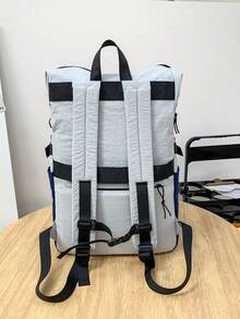 1 pieza Mochila de senderismo para hombre de gran capacidad, ligera, de nailon con bloqueo de color y cierre de cremallera, para actividades al aire libre y uso diario - Multicolor - Ver 8