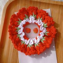 1 Handmade Crocheted Lily Of Valley Headband - Handmade Crocheted Wreath Ponytail Clip With Scrunchie Closure, Suitable Spring/Summer Braided Hairstyles And Bohemian Looks - Big Red Bell - View 13