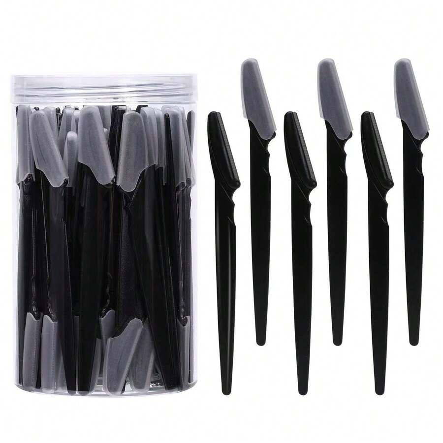 5/10/30/40pcs Unisex Face Razor, Multi-Purpose Eyebrow Shaver, Facial Hair Removal Tool, Easy Shaving Knife - Black - View 1