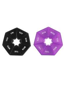 2pcs Mini 7-Grid Storage Box - Portable Weekly Pill Case, Ideal Gift For Elderly And Travelers - Hot Pink - View 32