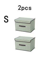 1/2pcs Foldable Fabric Storage Box With Lid Dust-Proof Storage Bin Large Capacity Clothes Organizer Box Stackable Wardrobe Organizer Box Seasonal Clothes Underwear Socks Toys Miscellaneous Items Sorting Storage Box Bedroom Wardrobe Dormitory Home Storage Basket. One Foldable Stackable Large Capacity Bedroom Kitchen Toy Storage Basket - Multicolor - View 35