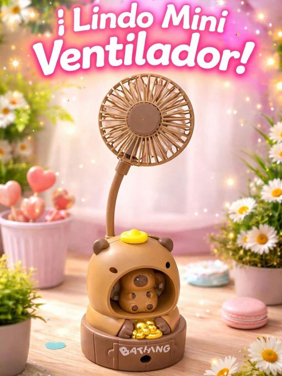 Baby Stroller Cooling Fans - CAPYBARA WITH HAT - View 1