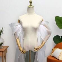 Tay áo phồng rời bằng vải organza trắng, tay áo phụ kiện cô dâu co giãn, COS - Nhiều màu - Xem 3