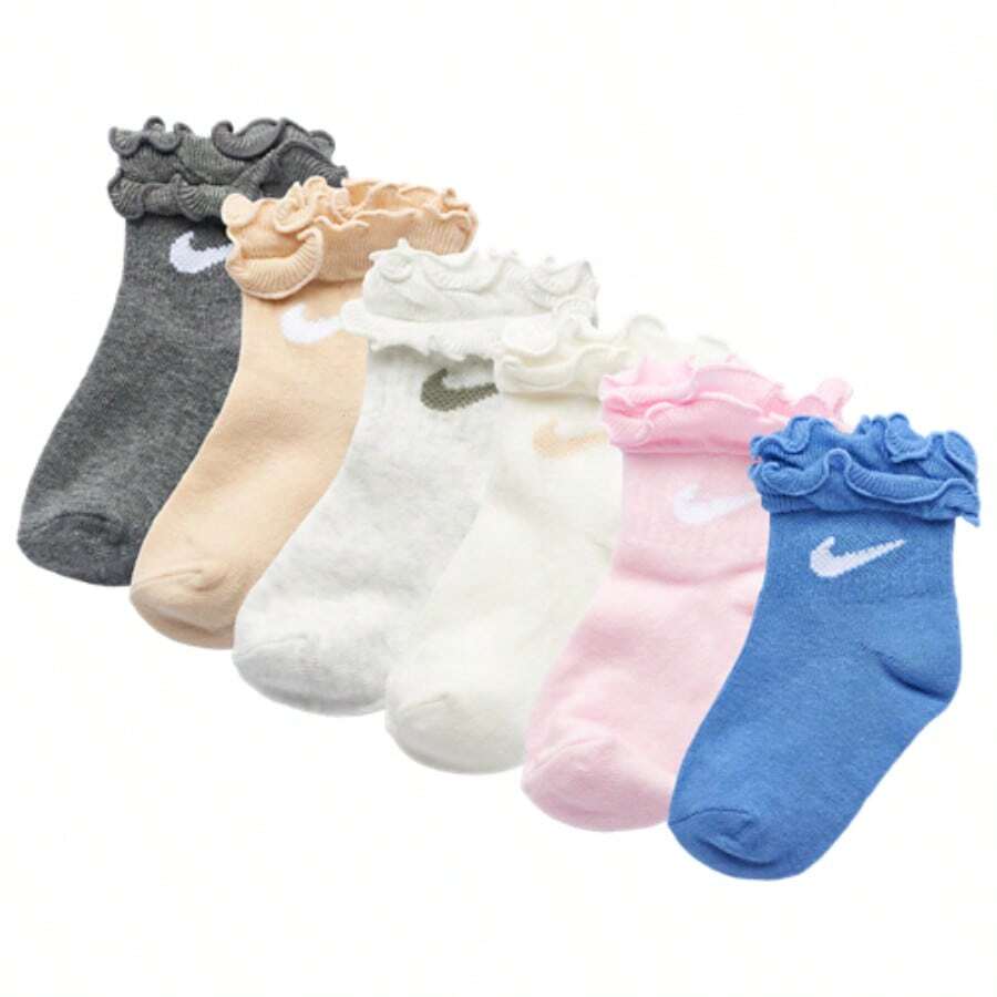 Nike 6 Pack Ruffle Socks Girls' Toddler Sail/Pink/Blue NN1285-782 - Nhiều màu 3 - Xem 1
