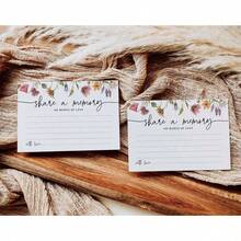 4 Inch X 6 Inch Wild Flower Memorial Life Celebration, Funeral, Commemoration, Birthday, Graduation, Bridal Shower Keepsake Card - A - View 4