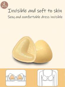 Double-Sided Adhesive Nipple Covers, Waterproof Adhesive Bra Cups, Uplift Adhesive Nipple Pasties, Suitable For Bra Lining, Breast Enhancement Products - Skin Tone 1 Pair - View 3
