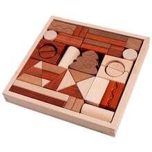 43 piezas Juego de rompecabezas de formas geométricas de madera para niños, caja de bloques de construcción, juego de apilamiento y equilibrio creativo, juguetes para el desarrollo del pensamiento lógico y la imaginación para niños y niñas de 3+ años, regalo de cumpleaños/Día del Niño - Multicolor - Ver 9