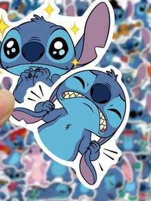 100 pegatinas oficiales y autorizadas de Stitch de Disney, resistentes al agua y con diseños de dibujos animados, adecuadas para decorar botellas de agua, portátiles, parachoques, dormitorios, armarios, coches, monopatines, ordenadores, teléfonos, cascos, etc. (entrega aleatoria) - Colocar - Ver 1