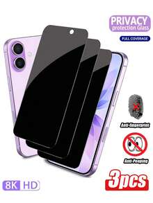 MIGAE Bộ 3 miếng dán kính cường lực bảo vệ toàn màn hình, tương thích với iPhone 17/17 Pro/17 Pro Max/17 Air/16/15/14/13/12/11 Pro/Pro Max Plus, viền đen, chống nhìn trộm. - màu đen - Xem 39