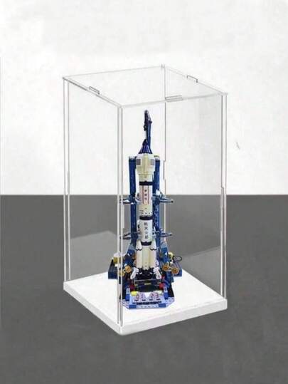 1pc Transparent Acrylic Display Case - Dust-Proof Storage Box Suitable For Action Figures, Dolls, Art Collections Display