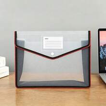 33*25*7cm File Folder, Buckle Macaron Transparent 3D File Bag, FC Large Capacity, Textbook Document Bag, Test Paper Storage Bag, Multi-Color Options, Accordion Office Contract Document Storage Bag, Student Test Paper Bag, Waterproof Storage Bag - Document Bag - View 16