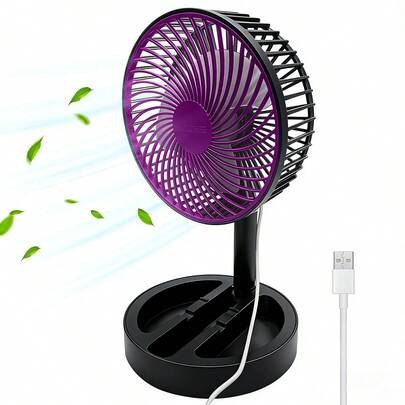 USB供电便携式迷你冷却风扇，可折叠桌面空气循环扇，适用于家庭和户外使用