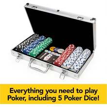 Games, Cardinal Classics, 300-Piece Poker Set With Aluminum Carrying Case & Professional Weight Chips & Poker Dice, For Ages 8+ - 200個撲克籌碼和一副撲克牌 - 查看 11