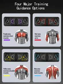 28-In-1 Multi-Function Push-Up Board, Foldable Color-Coded Push-Up Stand, Ergonomic Grip Design, Portable Home Fitness Equipment, Suitable For Chest, Shoulder, Back, Arm Strength Training, Professional Fitness System For Men And Women - Multicolor - View 10