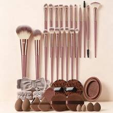 38PCS Makeup Tool Set Includes: 20PCS Makeup Brush Set+2PCS Makeup Sponge+2PCS Mini Makeup Sponge+2PCS Round Powder Puff+2PCS Triangular Powder Puff+2PCS Mini Air Cushion Powder Puff+2CCS Bowl Strap+2PCS Cleansing Sponge+2PS Makeup Brush Cleaning Tool+1PS Headband+1PS Eyelash Curler - Bronze - View 10