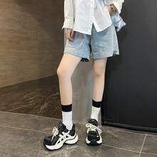 Giày thể thao đế dày mới dành cho nữ mùa xuân 2026, đa năng, nhẹ, thoáng khí, kiểu dáng casual. - màu đen - Xem 6