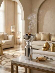 Lư hương pha lê kim loại trang nhã, lư hương cao cấp, lư hương truyền thống, lư hương chịu nhiệt và bền bỉ, kết hợp với chất liệu gỗ. - Bạc sang trọng - Xem 12