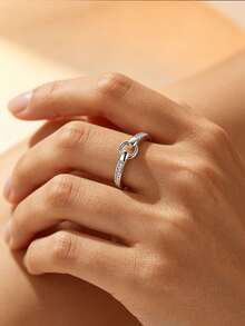 1 Stück S925 Sterling Silber Geometrischer Kreis Ring, minimalistischer, personalisierter, zarter, eleganter, verstellbarer, vielseitiger Ring, geeignet für den täglichen Gebrauch von Frauen, Partys, Verlobungen und andere Anlässe als Geschenk - Runden - Übersicht 13