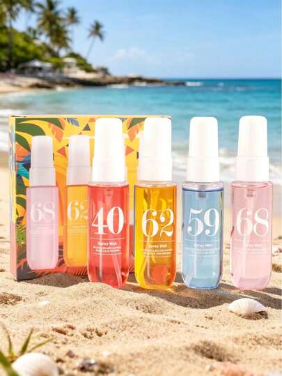 1/4/5 Bottles 40ml Brazilian Mini Fragrance Spray, Long-Lasting Plant Extract Essence Aromatherapy Mist, Portable Travel Air Freshener, Diffuser, Naturally Releases Fresh Air, Relieves Emotions, Creates Romantic Ambiance