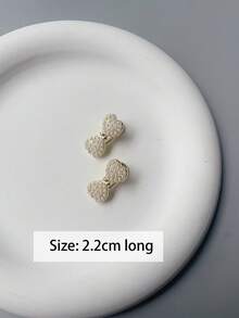 水晶蝴蝶结小侧夹，优雅鸭嘴发夹，水晶发饰，迷你刘海夹，爪夹 - 金色 - 查看 3