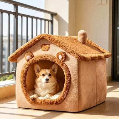 Cama/casa para mascotas cálida para todo el año, adecuada para perros y gatos pequeños