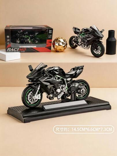 1pc Kawasaki H2R Motorcycle Model, Diecast Motorcycle Doll, 1:18 Scale Motorcycle Action Figure, Motorcycle Decoration, Birthday/Holiday/Back To School Gift